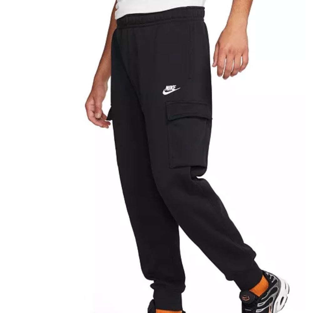 Nike Black Club Fleece Cargo Joggers